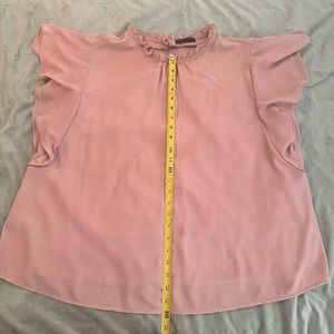 SHEIN pink sheer blouse
